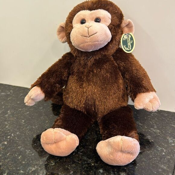 The Bearington Baby Collection Swings Monkey Brown Plush Stuffed Toy 14" - Picture 1 of 11